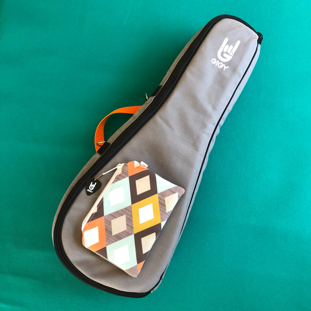 Gray Soprano Ukulele GiGY® Bag with Diamonds Mini Pote