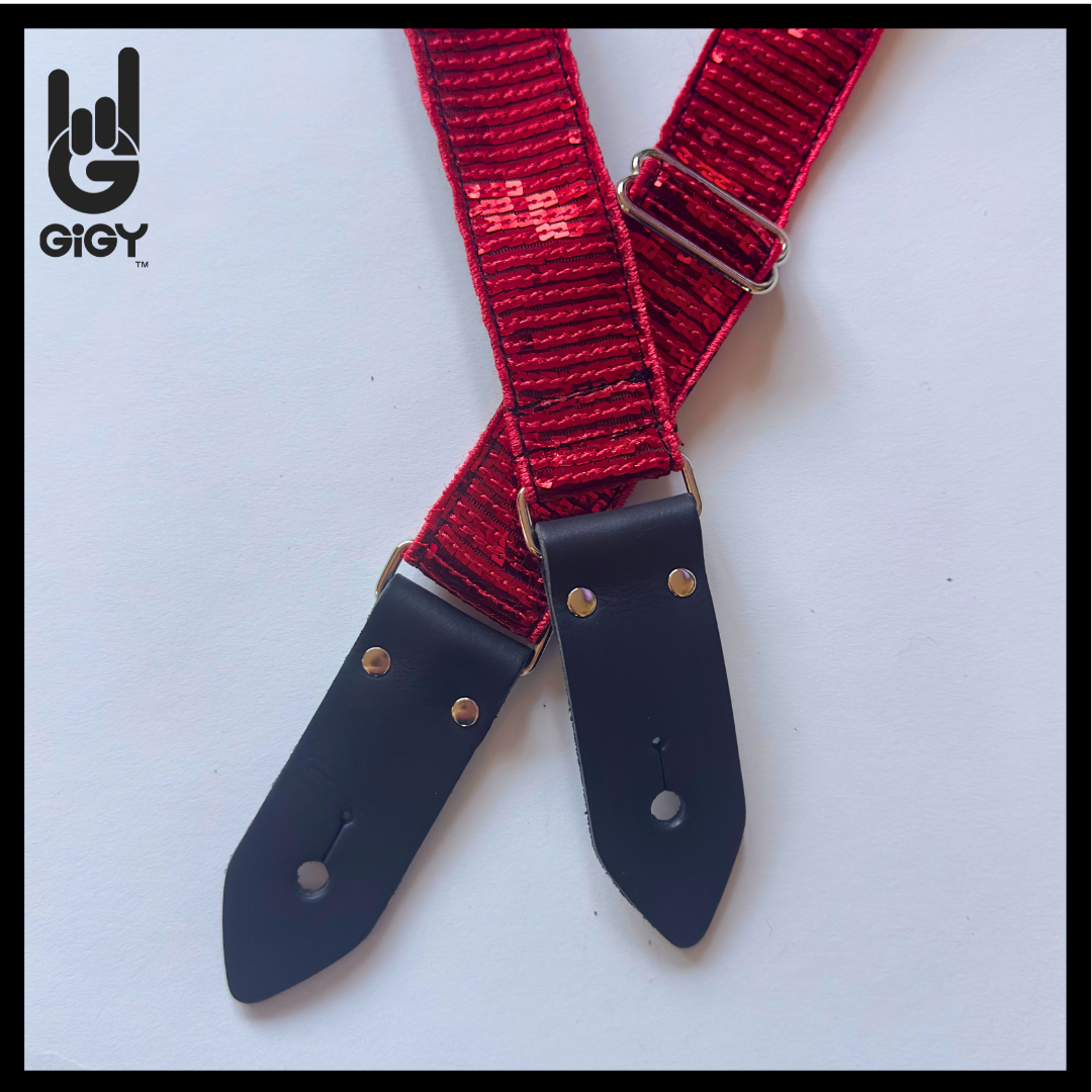 Red Sequin Instrument Strap