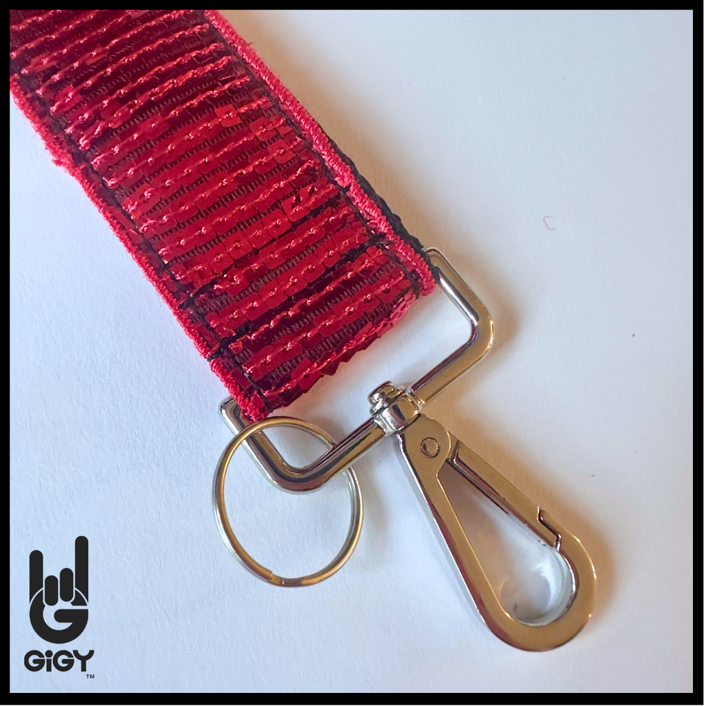 Red Sequin Wristlet Strap
